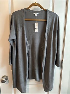 Lightweight Open-Front Gray Cardigan Sweater - Women